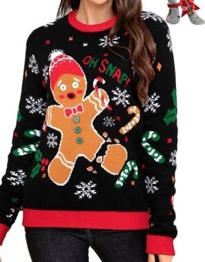 LANPULUX Christmas Sweater OH SNAP Gingerbread  XL